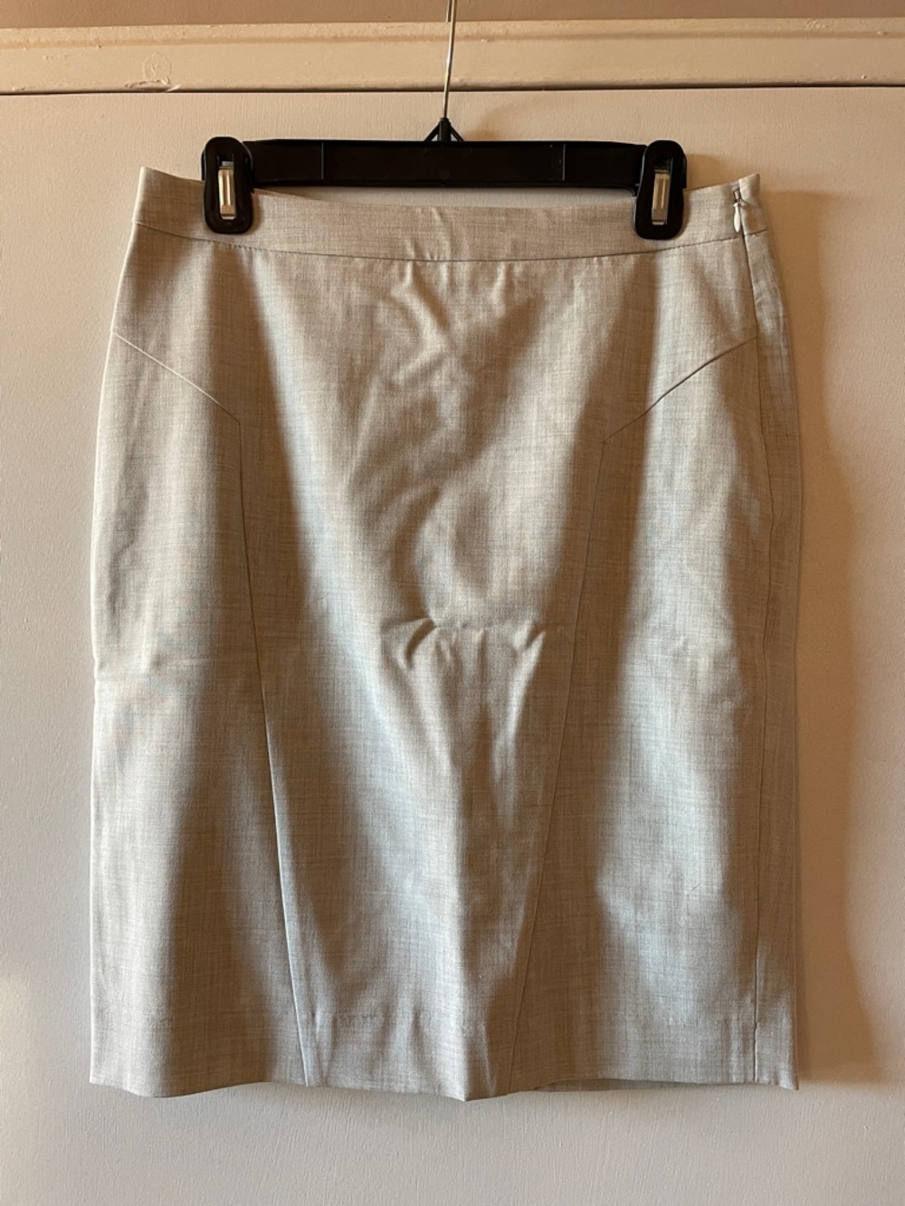 The Limited Pencil Skirt with Subtle Pinstripe, Light Grey